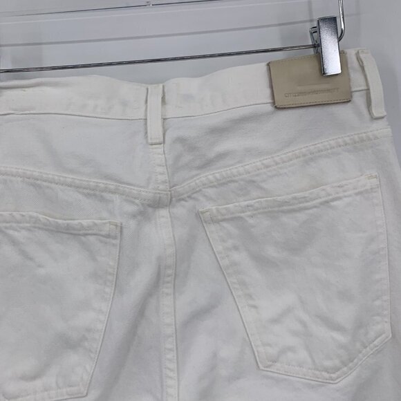 COH Daphne high rise stovepipe cream white straight leg denim jeans women 28 - Picture 6 of 7